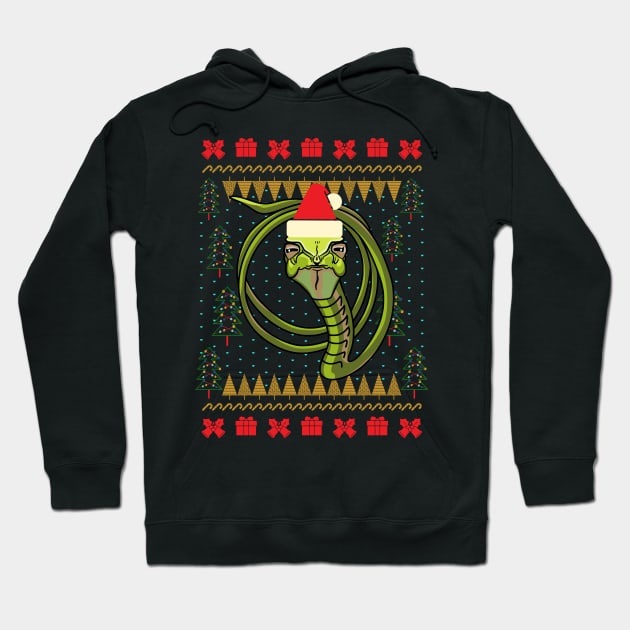 Skeptical Snake Meme Ugly Christmas Sweater Hoodie by okpinsArtDesign